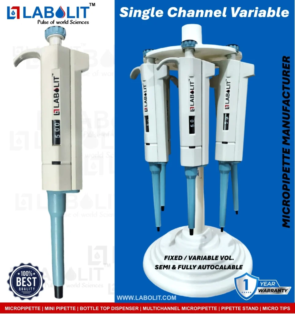 micropipette manufacturer, micropipette supplier, fixed volume micropipette, variable volume micropipette, laboratory micropipette, pipette manufacturer india, 5-50ul micropipette, 10-100ul micropipette, 100-1000ul micropipette, single channel micropipette, multichannel micropipette, fully autoclavable micropipette, lab pipette supplier, scientific micropipette, liquid handling instruments, best micropipette brand, micropipette price india, research laboratory pipette, biotech laboratory micropipette, pharmaceutical lab pipette, Labolit micropipette, laboratory equipment manufacturer, micropipette exporter, precision pipette, laboratory liquid handling solutions